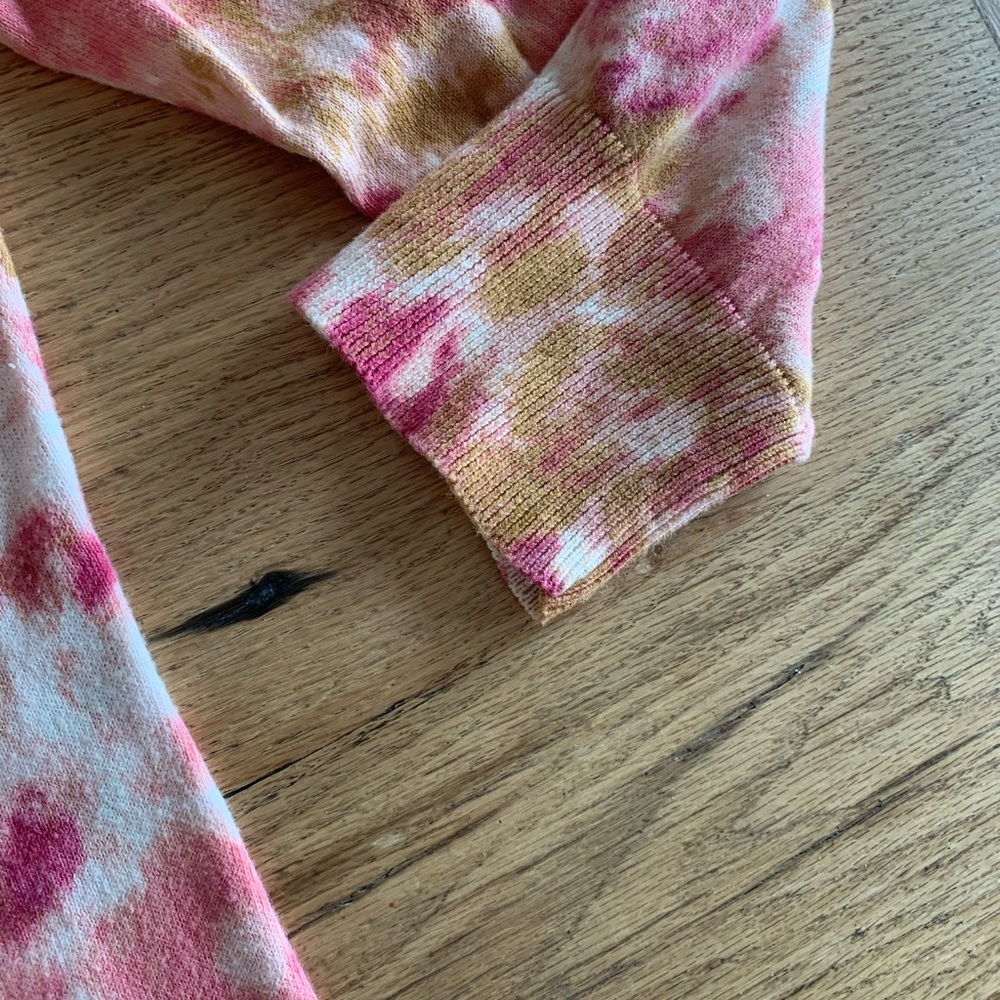 Caslon Watercolor 3/4 Sleeve Cardigan Button Up Pink Tan Women’s Medium Preloved - Picture 4 of 8